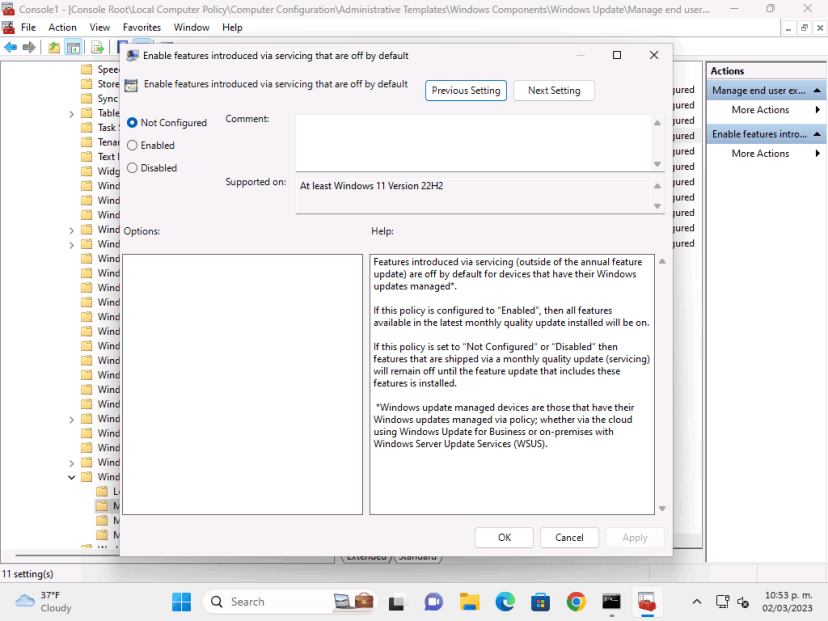 Want to block Windows 11 “moments” that add new features? – Out of ...